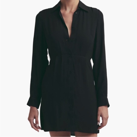 Favorite Daughter Long Sleeve Mini Shirtdress Black Size XS - Picture 2 of 11